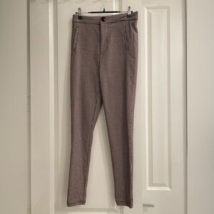 Zara burgundy black houndstooth skinny pants, size S